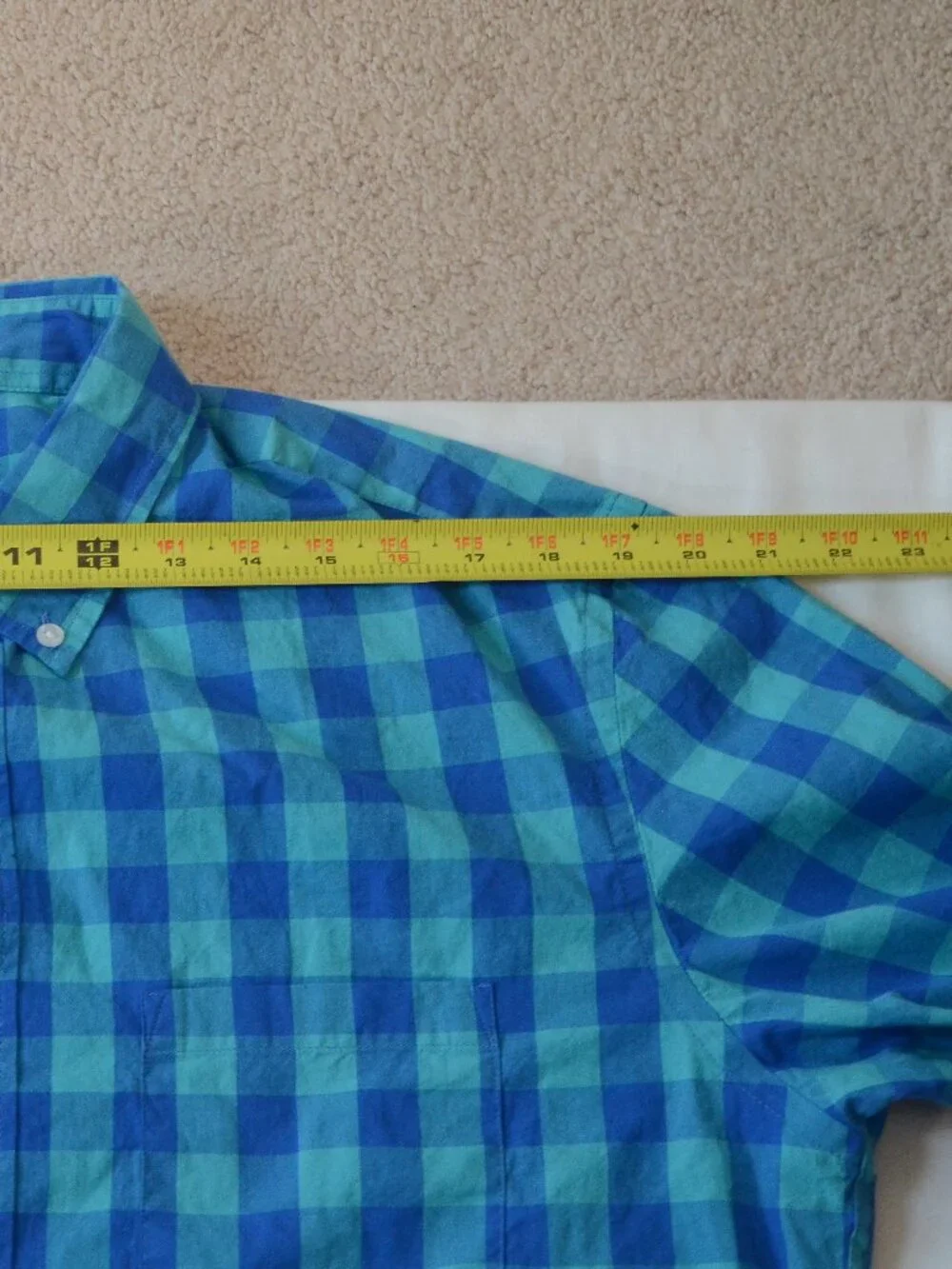J.Crew Flex Washed Slim Blue Buffalo Plaid Button Down Shirt Men's Large Cotton
